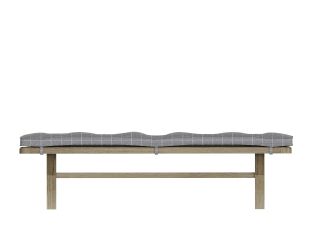 Cotswold Dining bench cushion (200cm) (grey check)