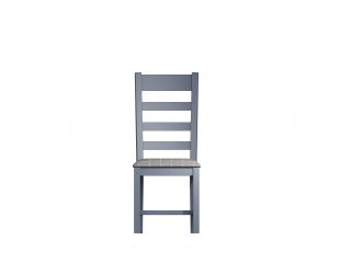 Cotswold Painted upholstered slatted chair (blue) (grey check)