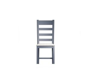 Cotswold Painted upholstered slatted chair (blue) (natural check)