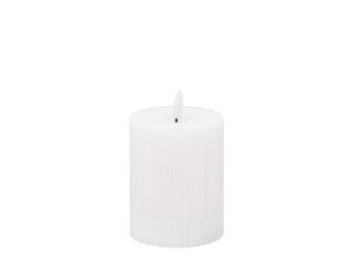 Luxe Collection Natural glow 3x4 textured ribbed led candle