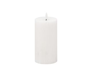 Luxe Collection Natural glow 3x6 textured ribbed led candle