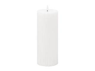 Luxe Collection Natural glow 3.5x9 textured ribbed led candle