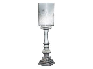 Accessories Silver smoked midnight glass top tall candle pillar holder