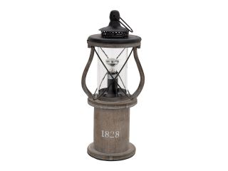 Trevose antique wood lantern table lamp
