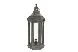 Antique wood lantern table lamp