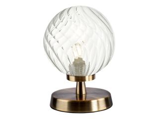 Esben Table lamp (touch) (antique brass/clear glass)