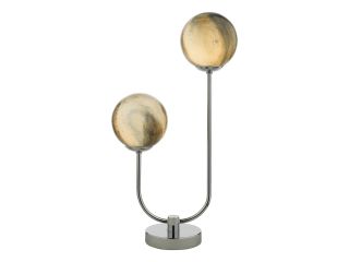 Mikara 2 light table lamp (marble effect glass/polished chrome)