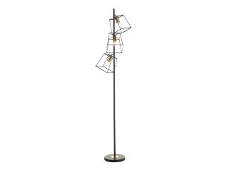 Tower 3 light floor lamp (black and copper)