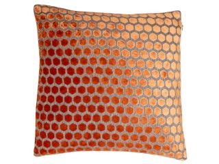 Cushions (New) Small hexagonal cut velvet tan cushion (56x56)