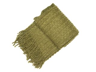 Throws Olive barley twist throw with tassels (130x180)