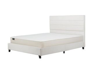 George King size bed Boucle White