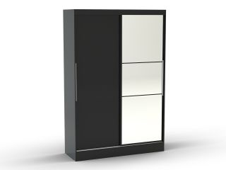 Lucerne Sliding wardrobe with mirror (Black)