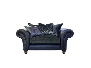 Emerald Snuggler (pillow back) (plain arm) - type A Leather/Fabric Mix
