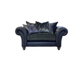 Emerald Snuggler (pillow back) (buttoned arm) - type A Leather/Fabric Mix
