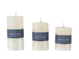 Accessories LED candle rustic ivory (set of 3)