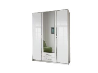 Bremen Triple wardrobe (white gloss)