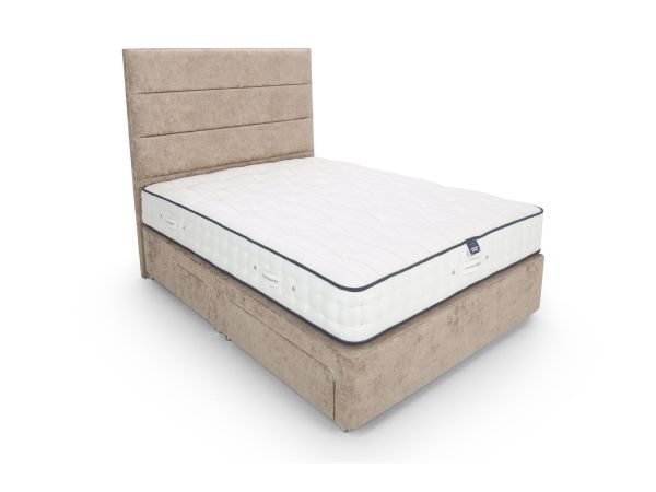 Backcare Supreme 1500 Super king boutique collection zip and link 2 standard drawer divan set