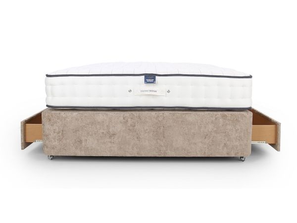 Backcare Supreme 1500 Super king boutique collection zip and link 2 standard drawer divan set