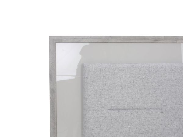 Mancini King size slatted base bed with fabric/led headboard