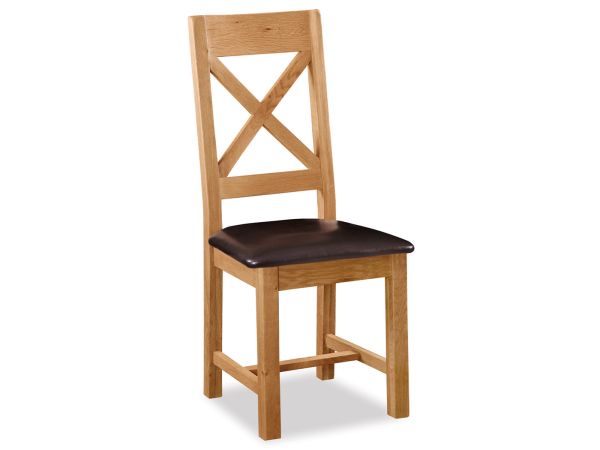 Canterbury Cross back dining chair with pu seat