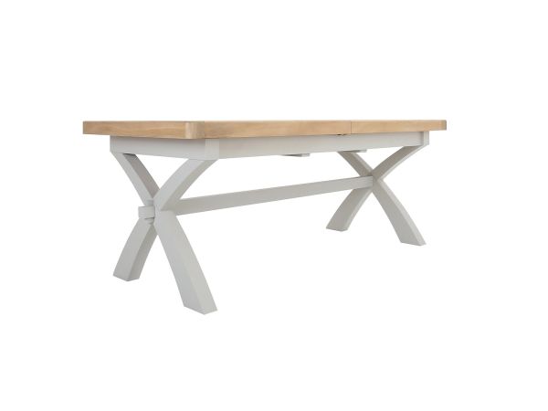 Andover Cross leg extending dining table (200/245cm) (taupe)