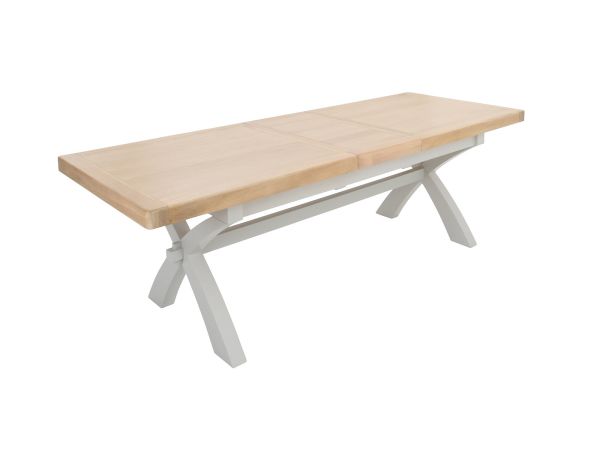Andover Cross leg extending dining table (200/245cm) (taupe)