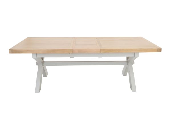 Andover Cross leg extending dining table (200/245cm) (taupe)