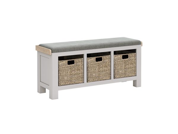 Andover Storage bench with cushion (grey) (taupe)