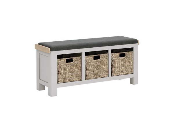 Andover Storage bench with cushion (charcoal) (taupe)