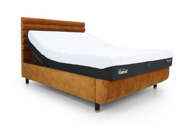 Arc 180 x 200cm super king adjustable bed with Vectra headboard Gold