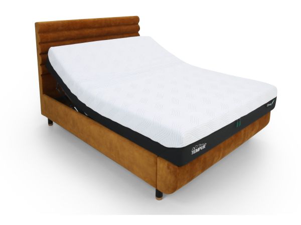 Arc 180 x 200cm super king adjustable bed with Vectra headboard Gold