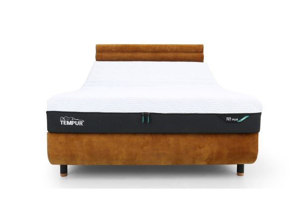 Arc 180 x 200cm super king adjustable bed with Vectra headboard Gold