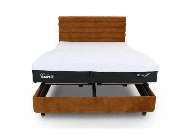 Arc 180 x 200cm super king adjustable bed with Vectra headboard Gold
