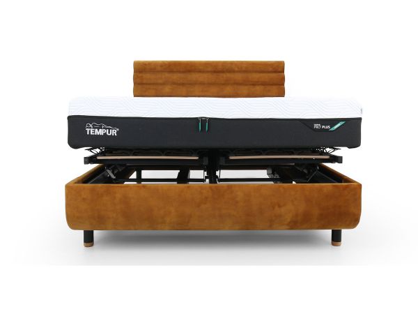 Arc 180 x 200cm super king adjustable bed with Vectra headboard Gold