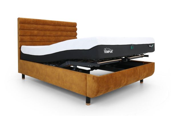 Arc 180 x 200cm super king adjustable bed with Vectra headboard Gold
