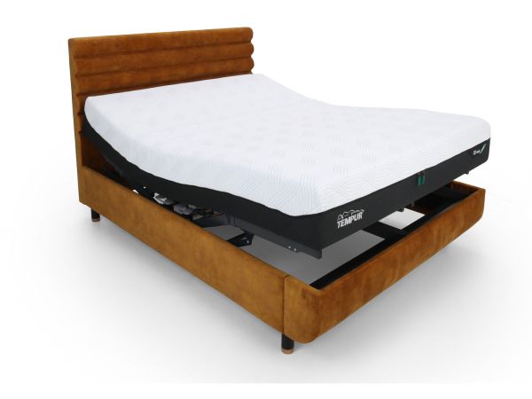 Arc 180 x 200cm super king adjustable bed with Vectra headboard Gold