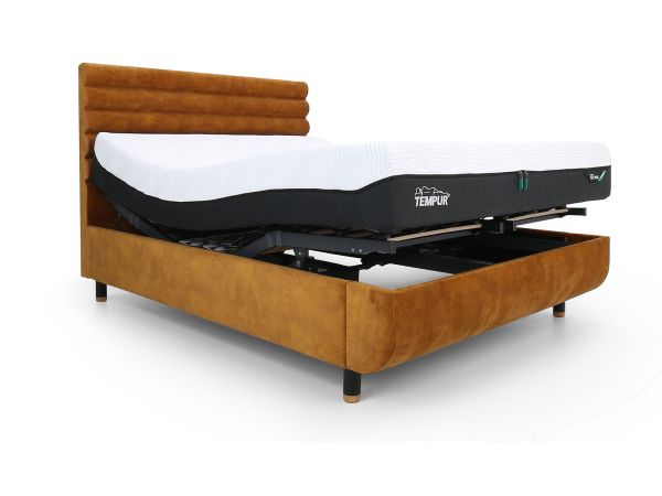 Arc 180 x 200cm super king adjustable bed with Vectra headboard Gold
