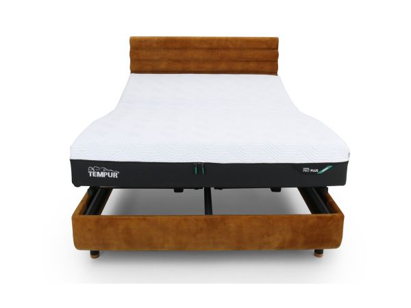 Arc 180 x 200cm super king adjustable bed with Vectra headboard Gold