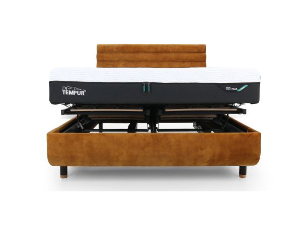 Arc 180 x 200cm super king adjustable bed with Vectra headboard Gold