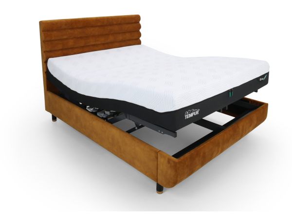Arc 180 x 200cm super king adjustable bed with Vectra headboard Gold