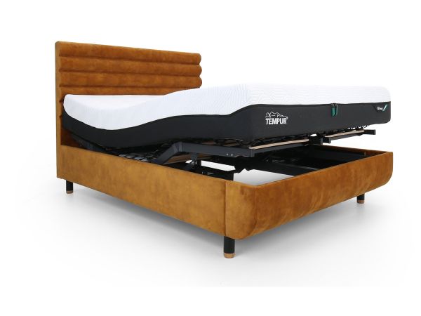 Arc 180 x 200cm super king adjustable bed with Vectra headboard Gold