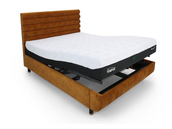 Arc 180 x 200cm super king adjustable bed with Vectra headboard Gold