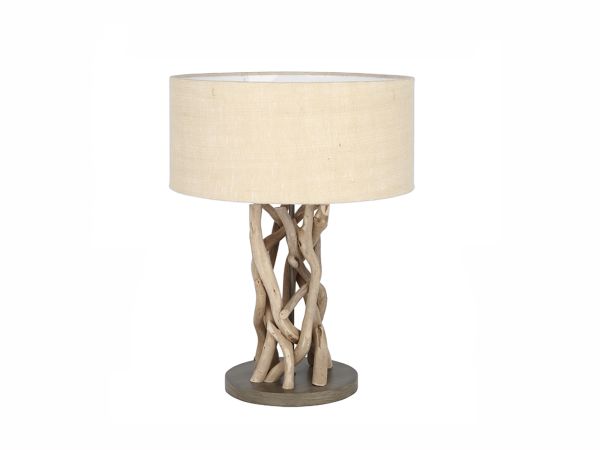 Tolborough Driftwood and jute table lamp