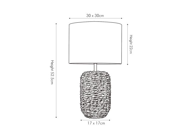 Acer Natural woven tall table lamp