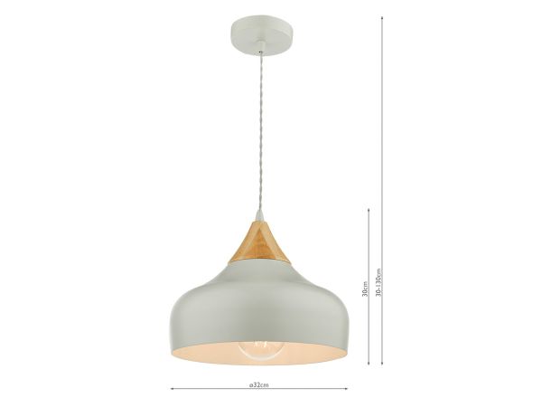 Gaucho 1 light pendant (grey)