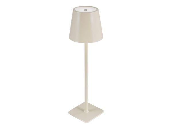 Derrick Rechargeable outdoor table lamp (satin taupe)