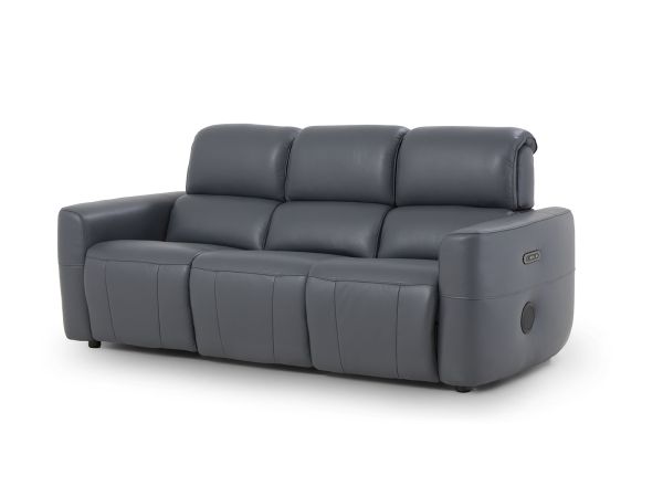 Cannes 3 seater (double power recliner + headrest) (with bluetooth speakers) - type 60/S Leather
