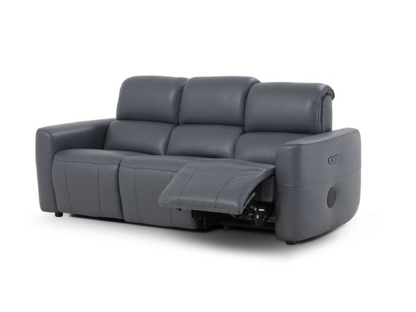 Cannes 3 seater (double power recliner + headrest) (with bluetooth speakers) - type 60/S Leather