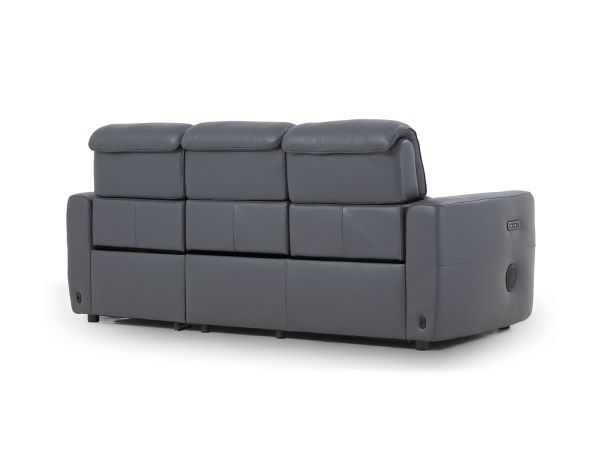 Cannes 3 seater (double power recliner + headrest) (with bluetooth speakers) - type 60/S Leather
