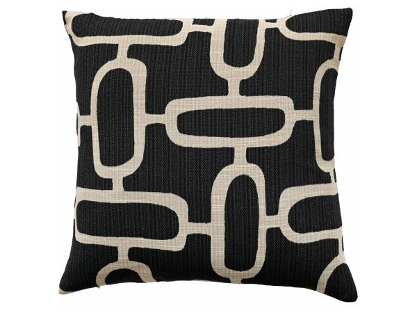 Cushions (New) Abstract chains - jacquard black (40x60)